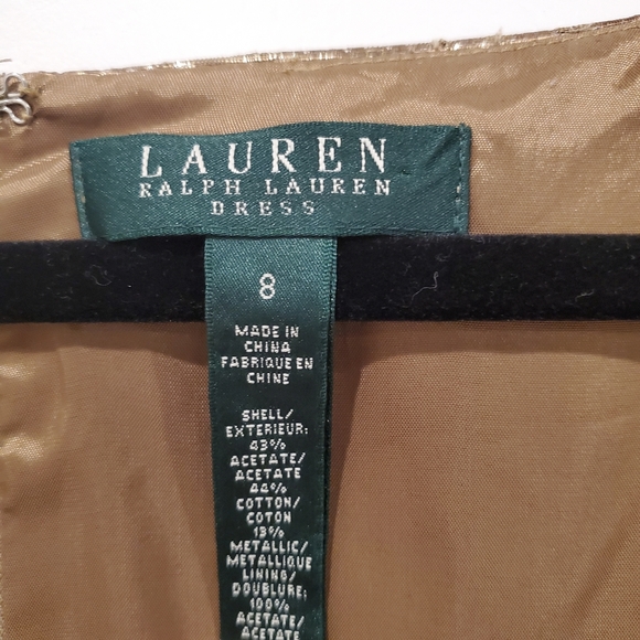 Ralph Lauren Gold Brocade Dress - Picture 5 of 5